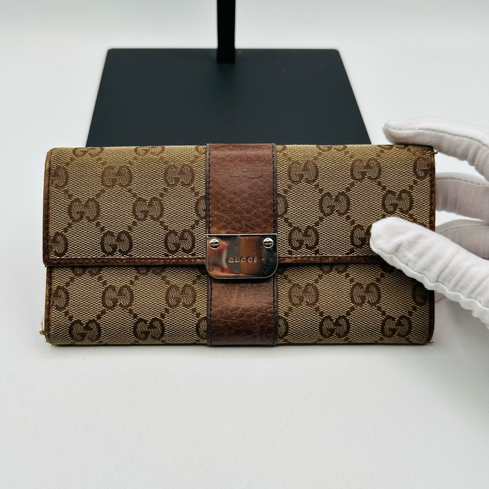 Gucci Long Monogram Flap Wallet